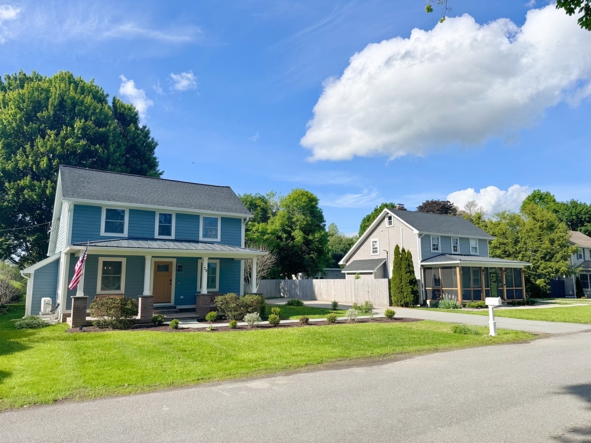 Both Polo Field homes from the street